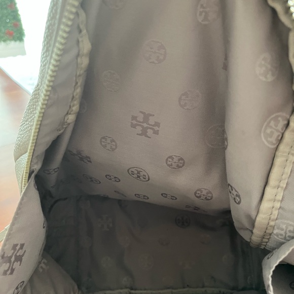 Tory Burch logo leather grey backpack main image 5
